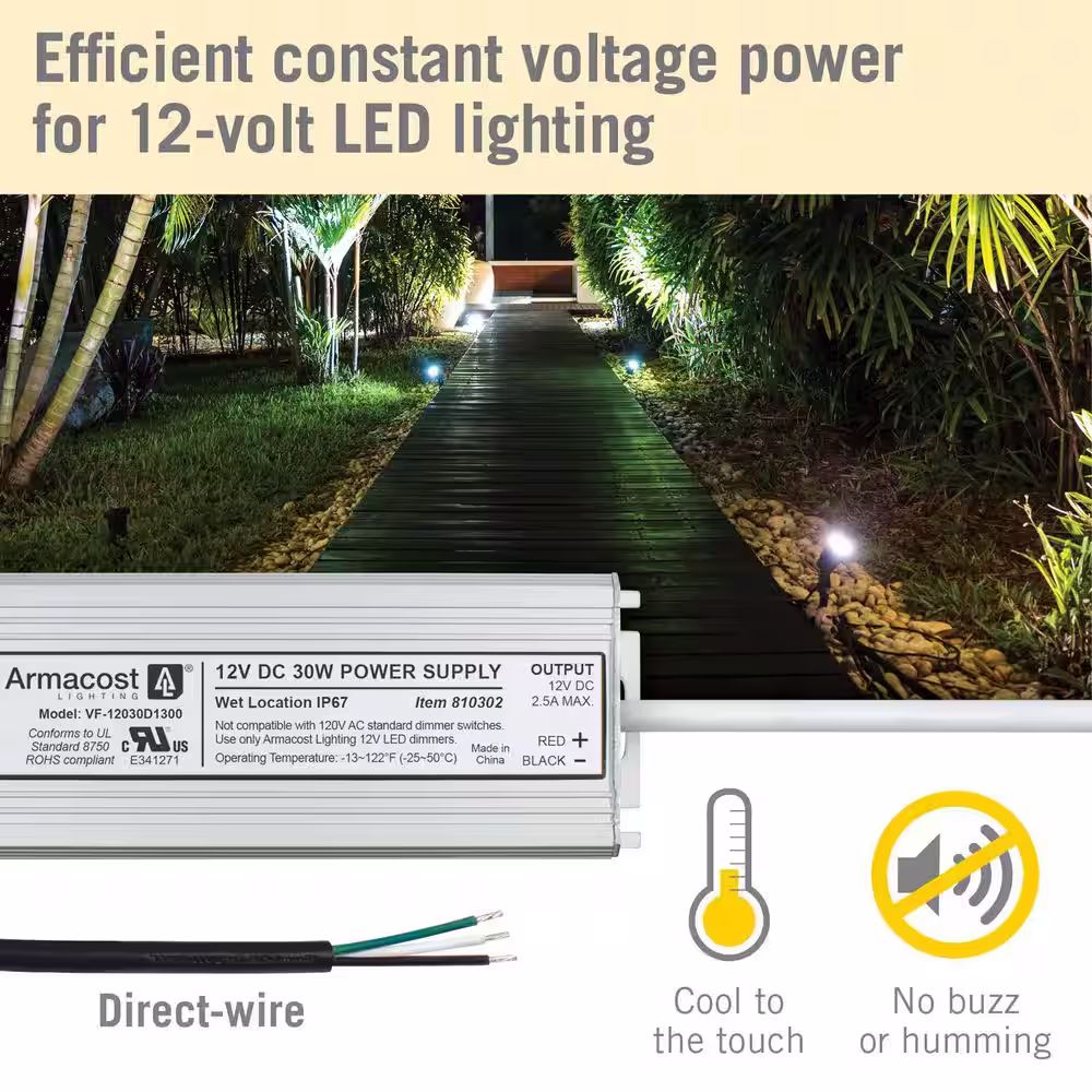 Armacost Lighting 30-Watt Standard Wet Location LED Driver 12-Volt DC Transformer