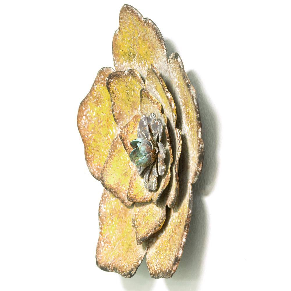 Stratton Home Decor Rustic Metal Flower Wall Decor (Set of 3)