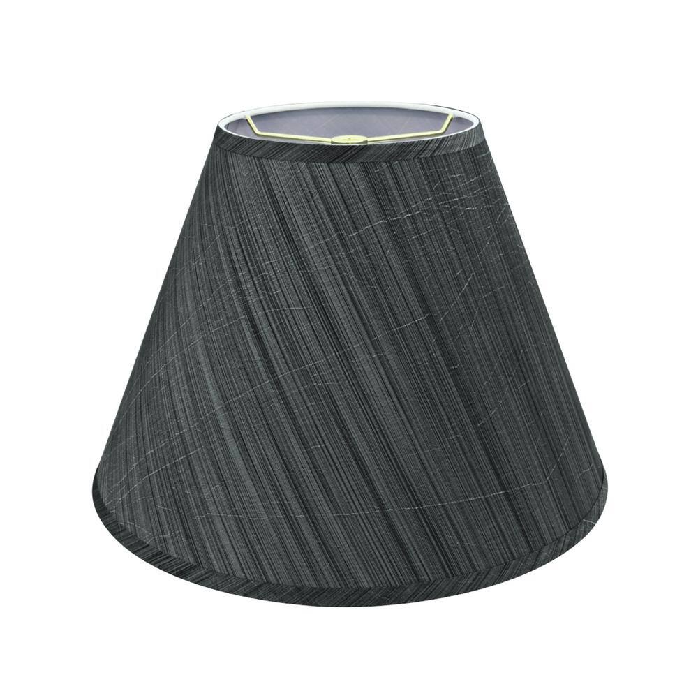 Aspen Creative Corporation 15 in. x 11 in. Grey and Black and Striped Pattern Hardback Empire Lamp Shade