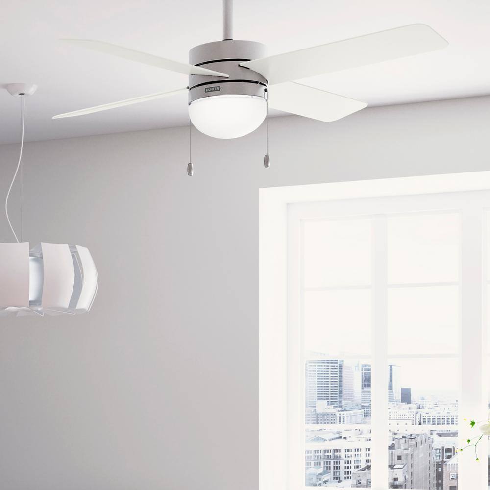 Hunter Timpani 52 in. Indoor Brushed Nickel Ceiling Fan with Light Kit Included