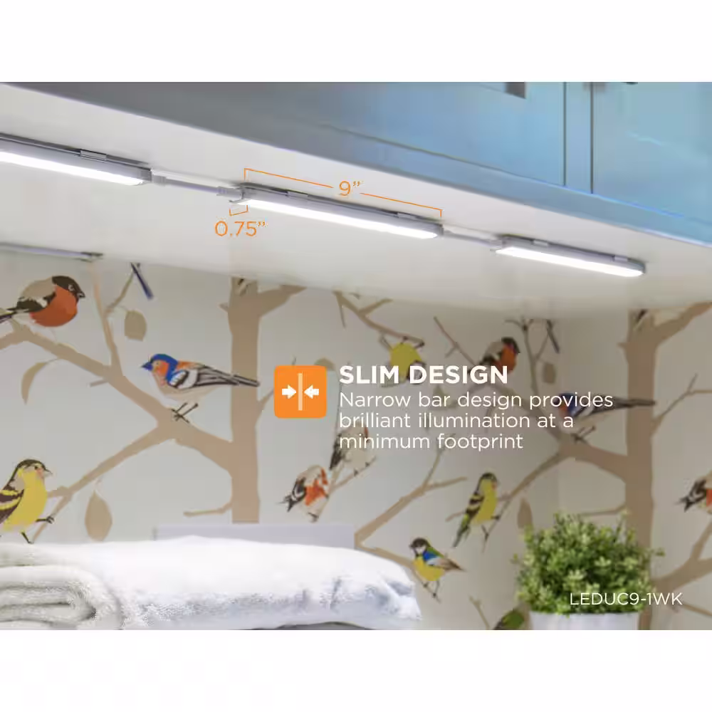 BLACK+DECKER Push Wire 9 in. Light Bar, Warm White