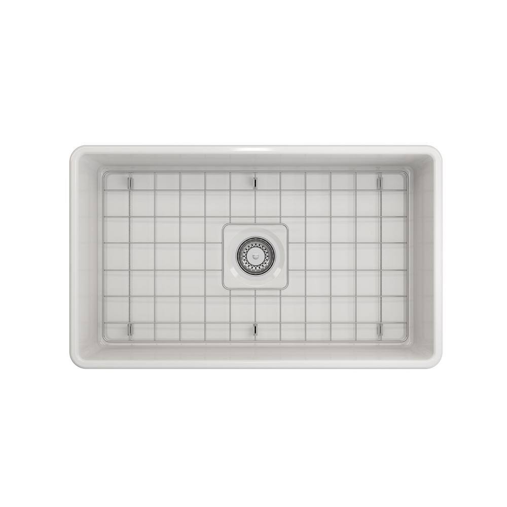 BOCCHI Stainless Steel Sink Grid for 30 in. 1138/1481 Farmhouse Apron Front Fireclay Single Bowl Kitchen Sinks