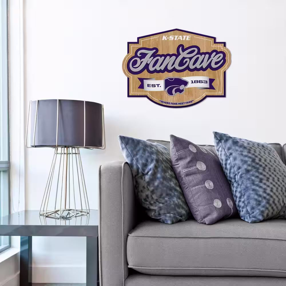 YouTheFan NCAA Kansas State Wildcats Fan Cave Decorative Sign