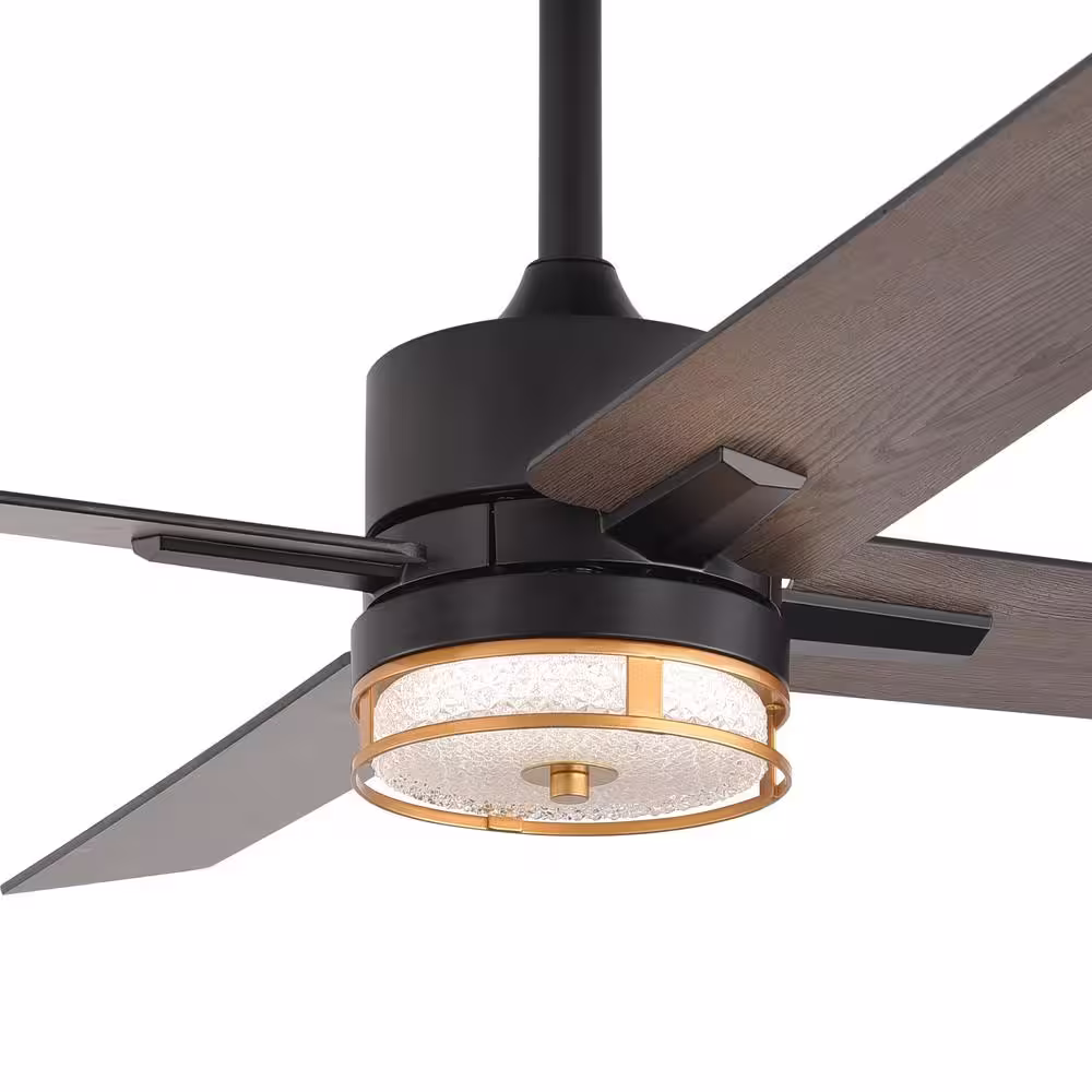 None Gerry 48 in. Indoor Integrated LED Black Ceiling Fan with Remote and Light Included