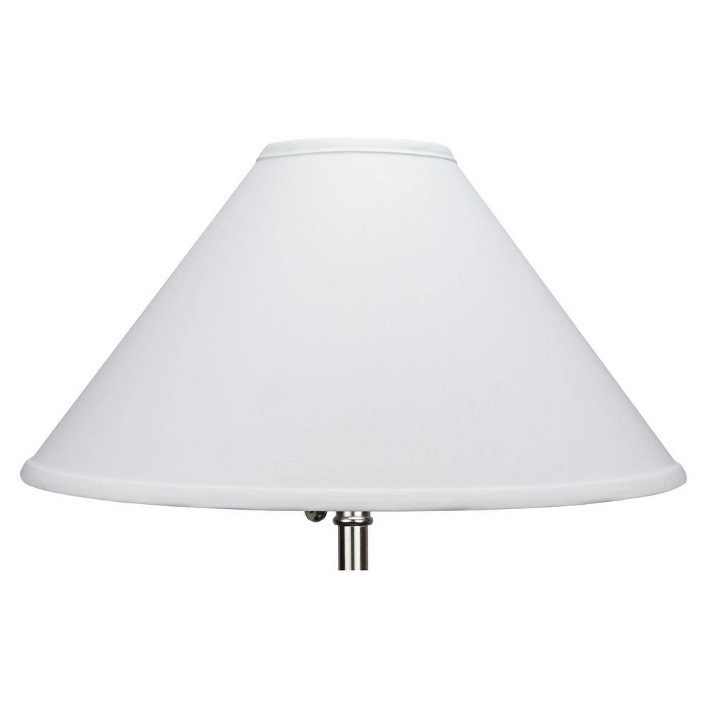 FenchelShades.com 18 in. W x 9 in. H White/Nickel Hardware Coolie Lamp Shade