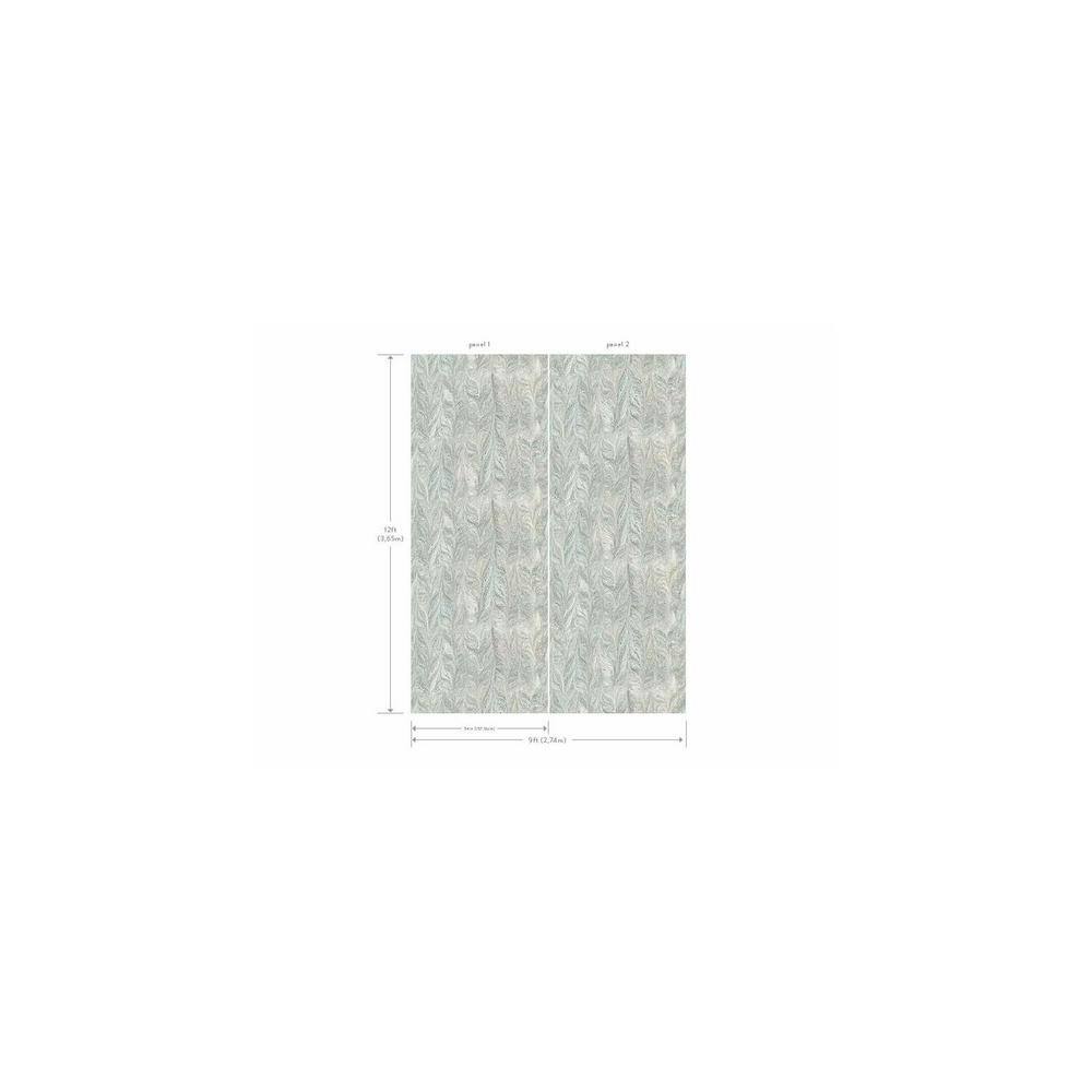 York Wallcoverings Beige / Green Aura Mural