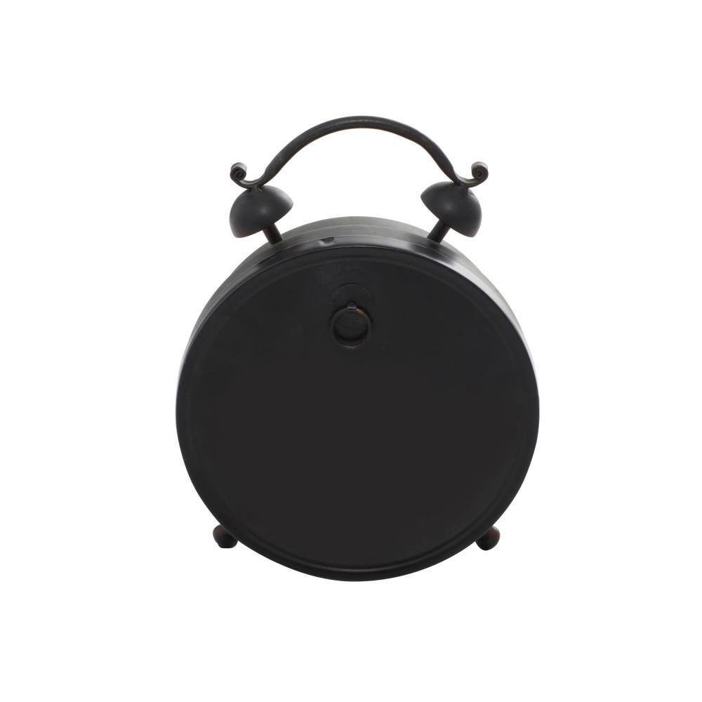 Litton Lane Black Metal Eiffel Tower Analog Clock with Bell Style Top