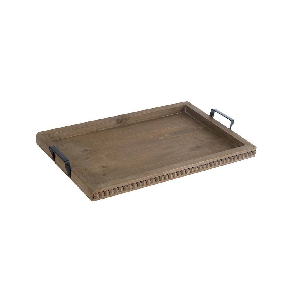 Seasonal Abode Inc Finnegan Brown Wood Bead Tray