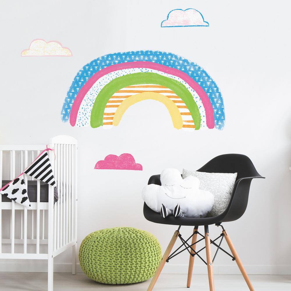 RoomMates Blue and Pink and Green Pattern Rainbow Giant Wall Decals