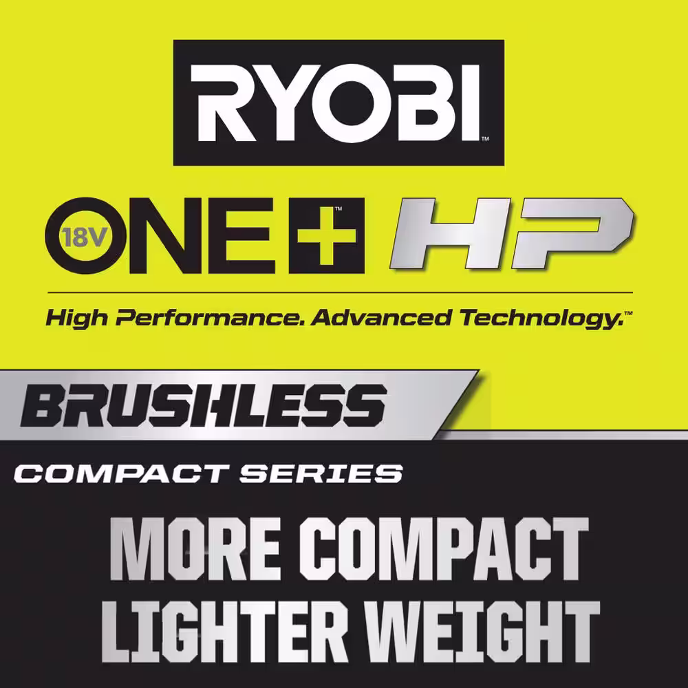 RYOBI ONE+ HP 18V Brushless Cordless Compact 3/8 Right Angle Drill, One-Handed Recip Saw, 3/8 Impact Wrench, & Cut-Off Tool