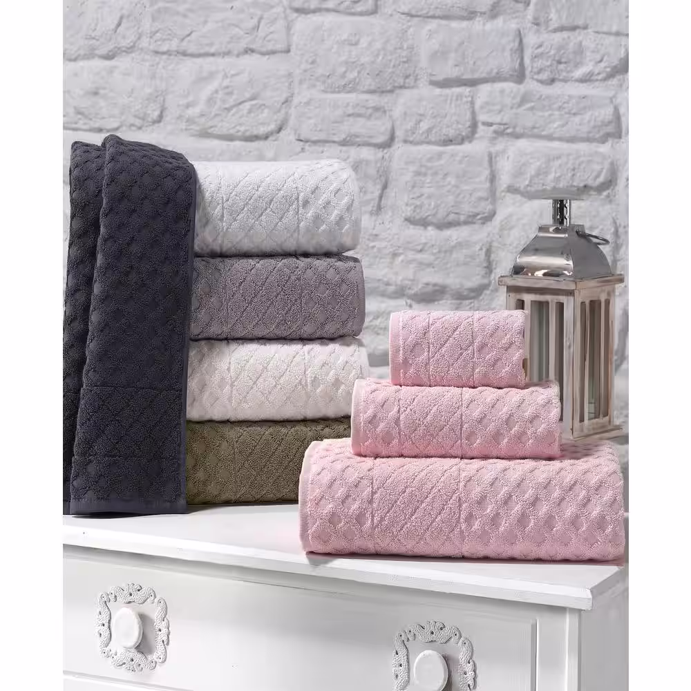 None Glossy 4-Piece Cream Turkish Cotton Hand Towels