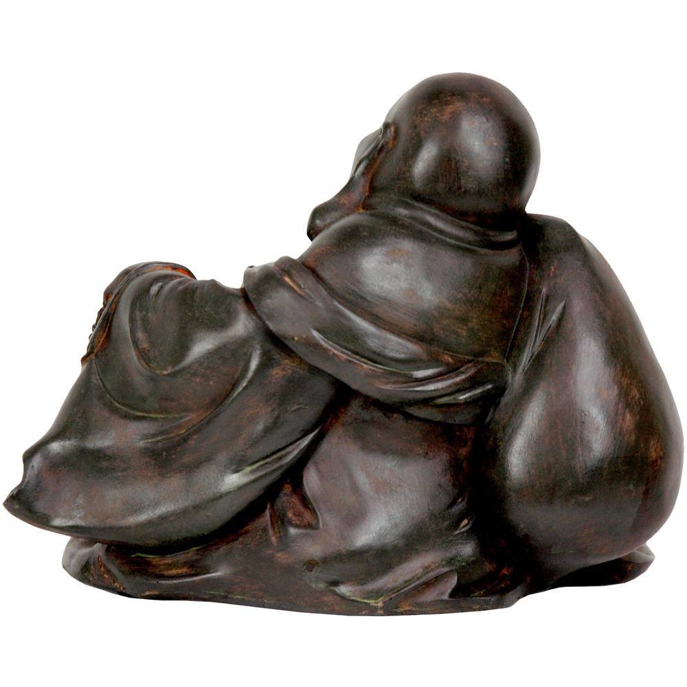 Oriental Furniture 5 in. Sitting Happy Buddha Decorative Statue