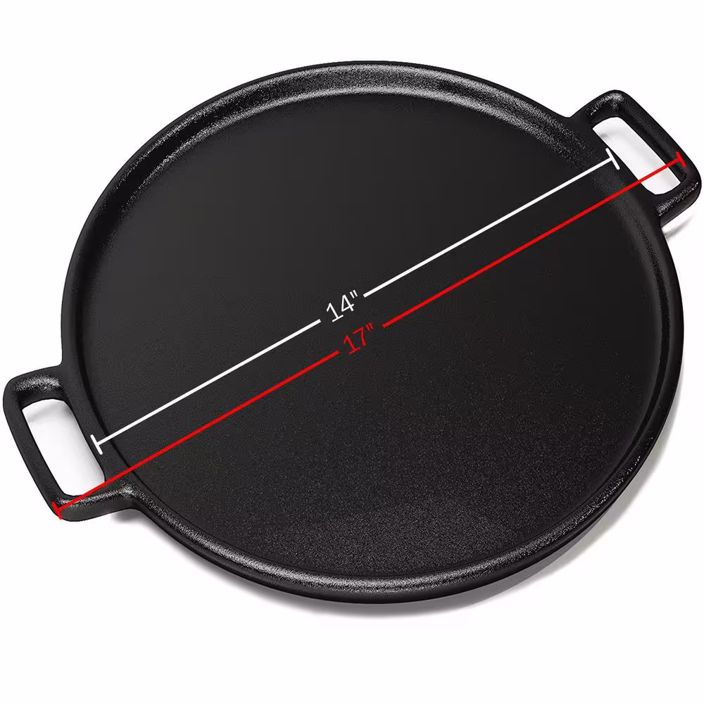 HOME-COMPLETE 14 in. Cast Iron Pizza Pan