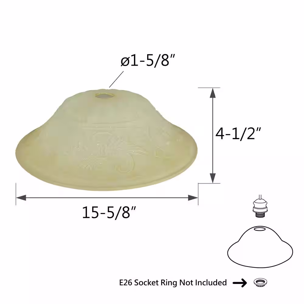 None 4-1/2 in. Amber Torchiere Replacement Glass Shade