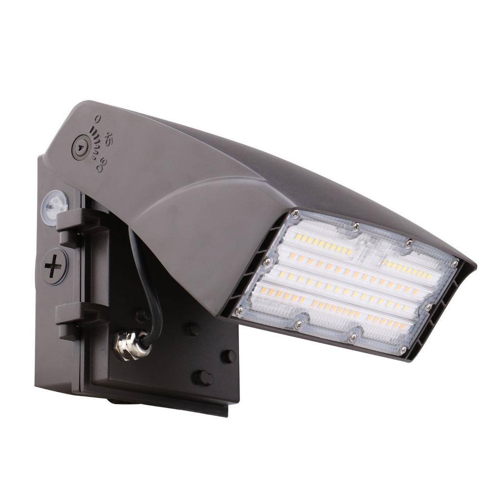 HALCO LIGHTING TECHNOLOGIES 250-Watt Equivalent 80-Watt Integrated LED Bronze Outdoor Wall Pack Light Full Cutoff Adjustable 3000K/4000K/5000K