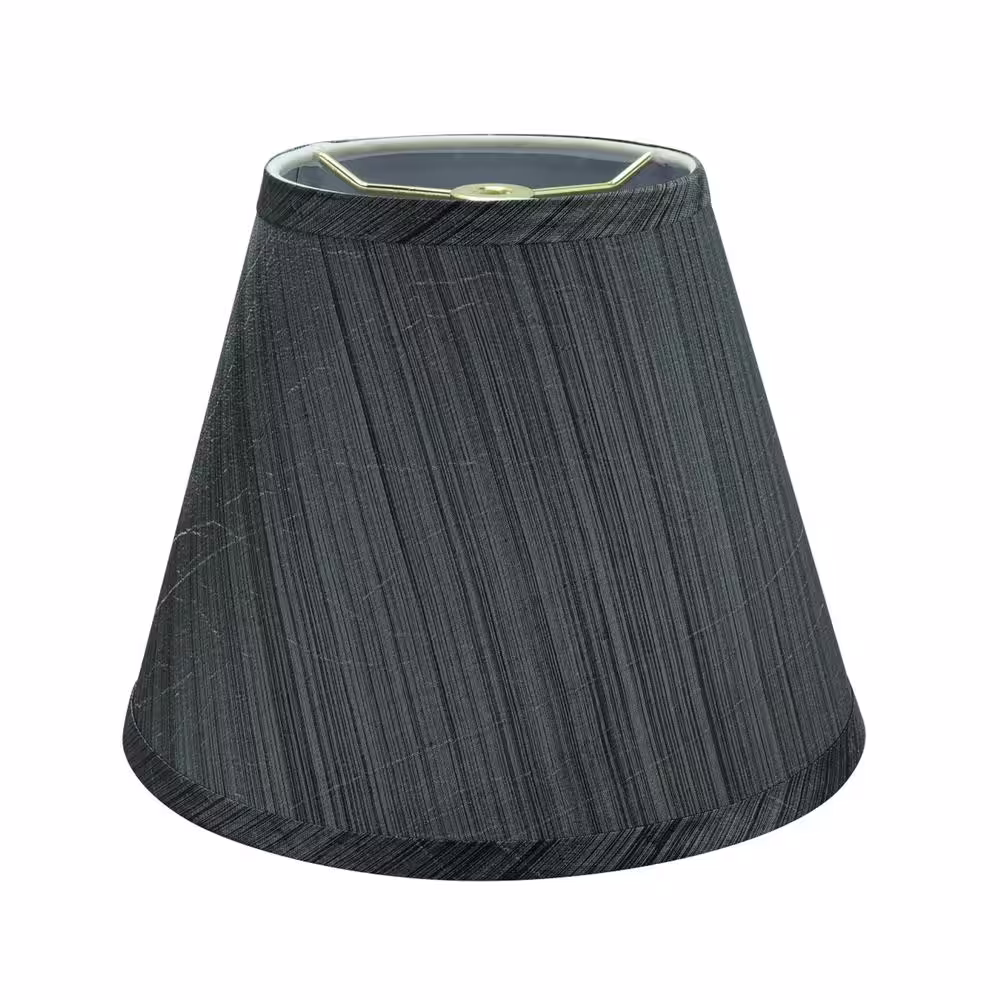 Aspen Creative Corporation 9 in. x 7 in. Grey/Black/Striped Pattern Hardback Empire Lamp Shade