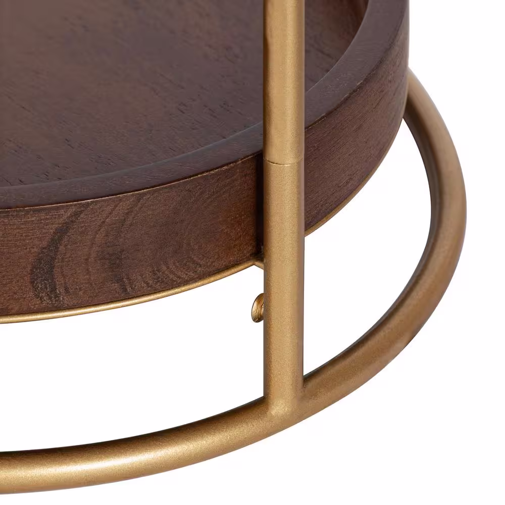 Kate and Laurel Maxfield Walnut Brown Decorative Tray