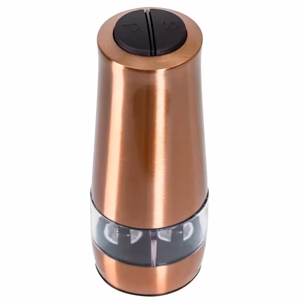 LEXI HOME Lexi Home Copper 2 in 1 Electric Stainless Steel Salt Pepper Grinder