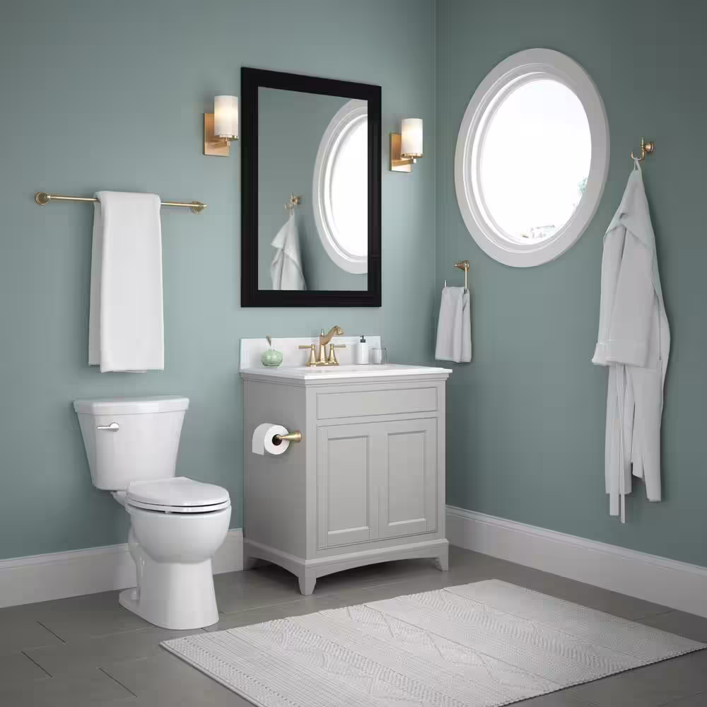 Delta Mylan 4-Piece Bath Hardware Set with 24 in. Towel Bar, Toilet Paper Holder, Towel Ring, Towel Hook in Champagne Bronze