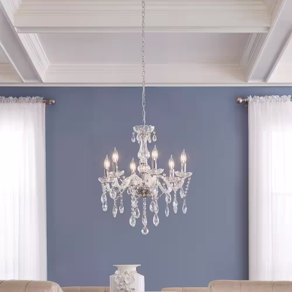 Home Decorators Collection Canterbury Park 6-Light Chrome Crystal Chandelier