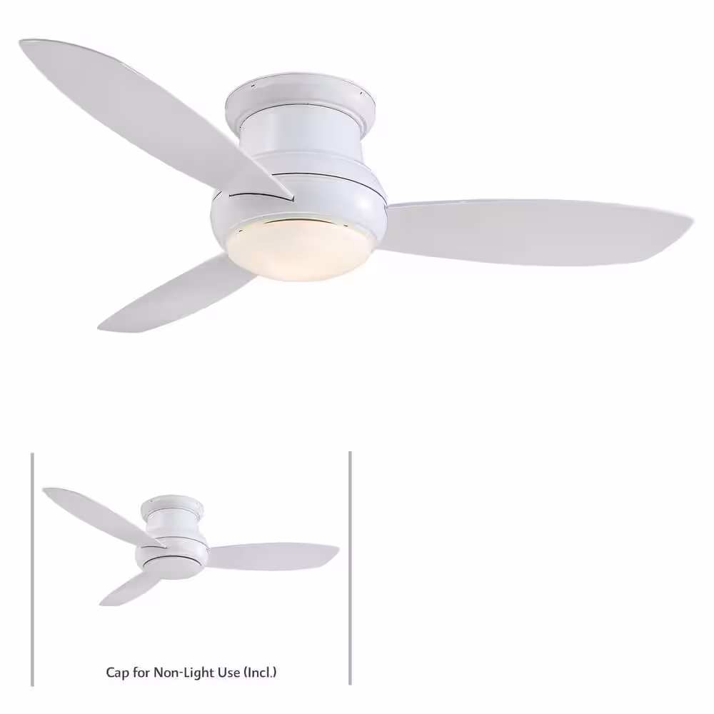 MINKA-AIRE Concept II Wet 52 in. Integrated LED Indoor/Outdoor White Ceiling Fan with Light with Wall Control