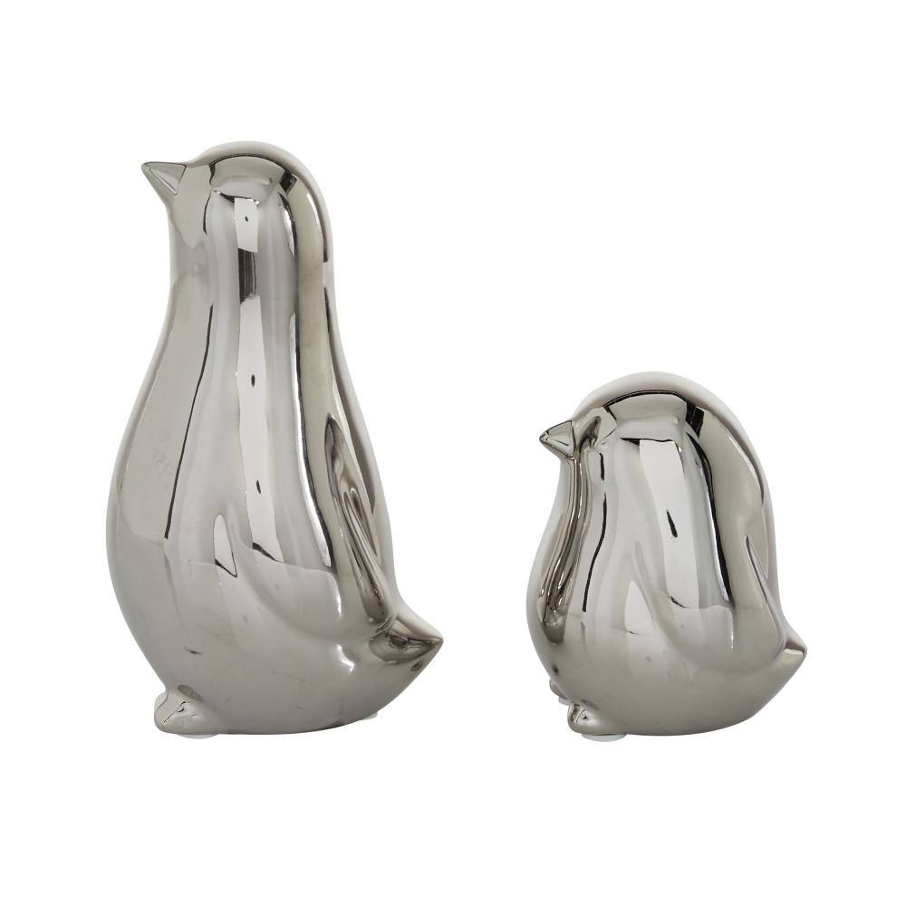 Novogratz Silver Porcelain Bird Sculpture (Set of 2)