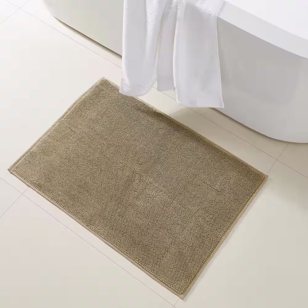 MODERN THREADS Oatmeal 20 in. x 28 in. Cotton Bath Rug Turkish Reversible