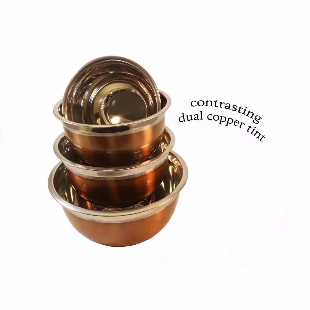 ExcelSteel 4-Piece Stainless Steel Mixing Bowls with Copper Finish
