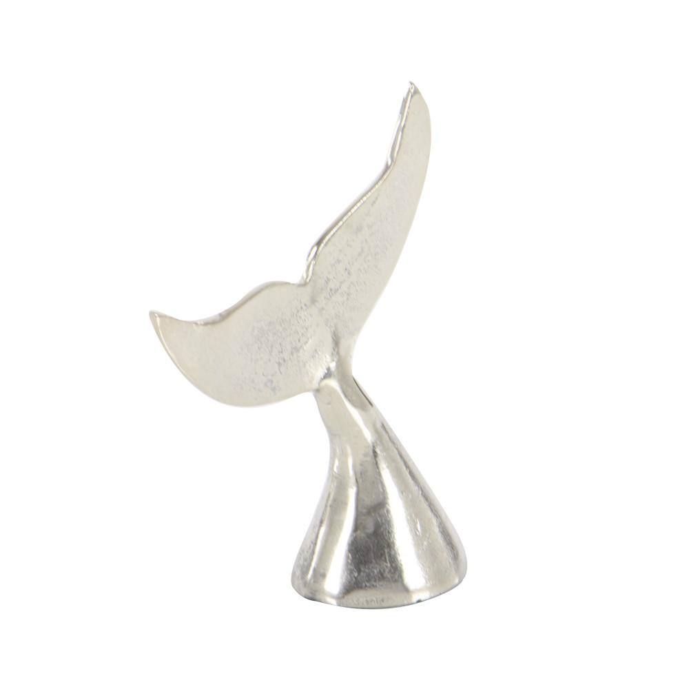 Litton Lane Silver Aluminum Whale Sculpture (Set of 2)