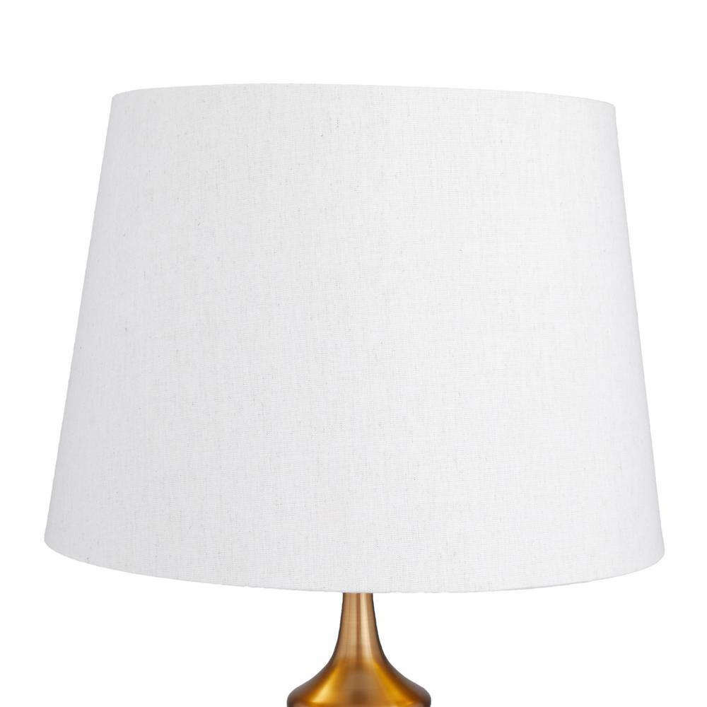 Litton Lane 30 in. Silver Linen Task and Reading Table Lamp with Gold Accents