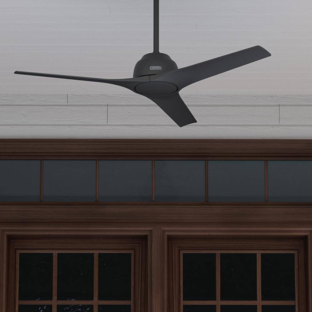 Hunter Gallegos 52 in. Matte Black Indoor/Outdoor Ceiling Fan with Wall Control Included