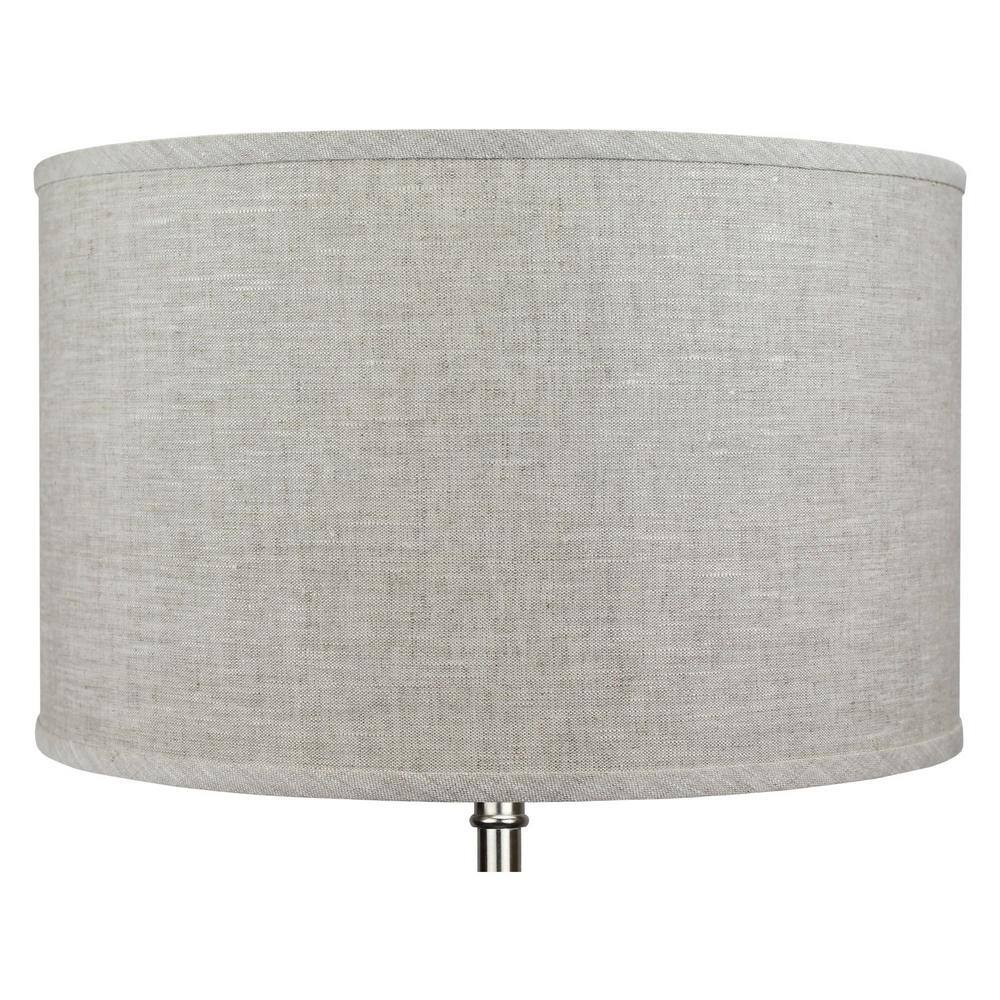 FenchelShades.com 18 in. Top Diameter x 18 in. Bottom Diameter x 11 in. H Designer Linen Oatmeal Drum Lamp Shade