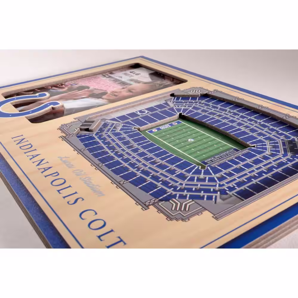 YouTheFan NFL Indianapolis Colts Team Colored 3D StadiumView with 4 in. x 6 in. Picture Frame