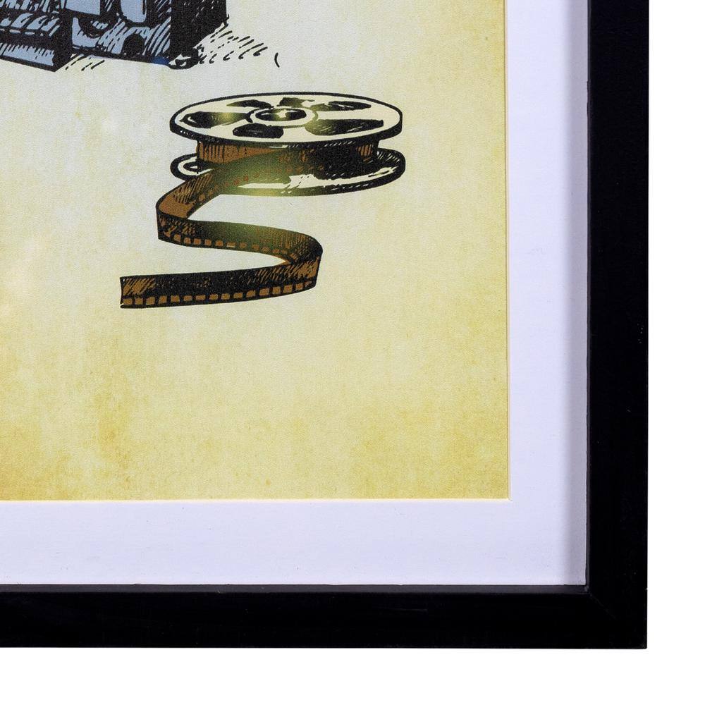 Stratton Home Decor Movie Projector and Film Decorative Sign Framed Wall Art Under Glass