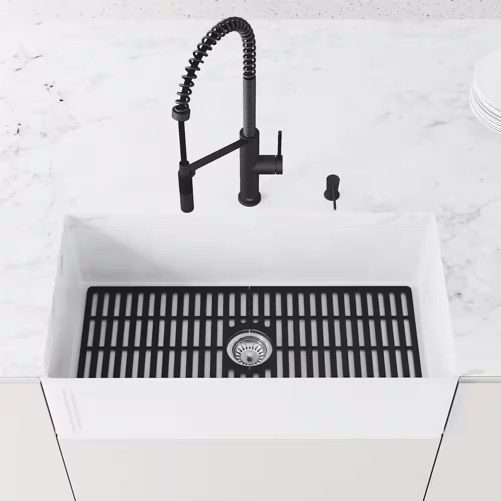 VIGO 32 in. x 15 in. Silicone Bottom Grid for 36 in. Single Bowl Kitchen Sink in Matte Black