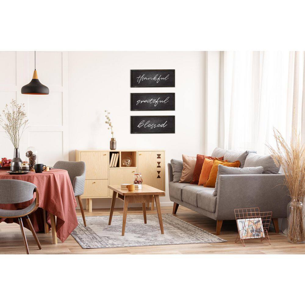 None Thankful Grateful Blessed Farmhouse (Set of 3) Decorative Signs 7 in. x 20 in.