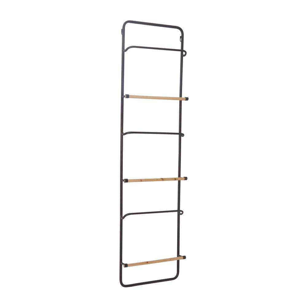 Litton Lane Black Metal Wall Mounted 6 Rack Ladder