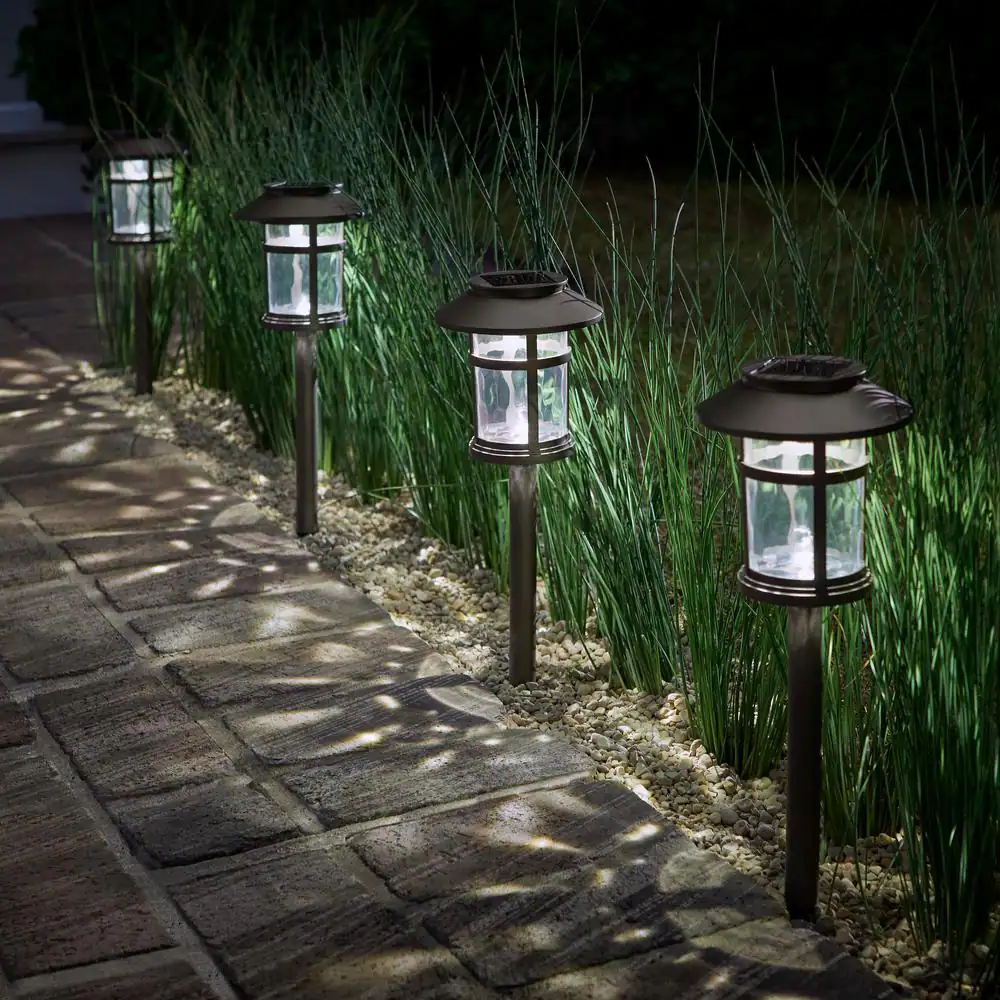 Hampton Bay Duncan 10 Lumens Bronze LED Weather Resistant Outdoor Solar Path Light (4-Pack)