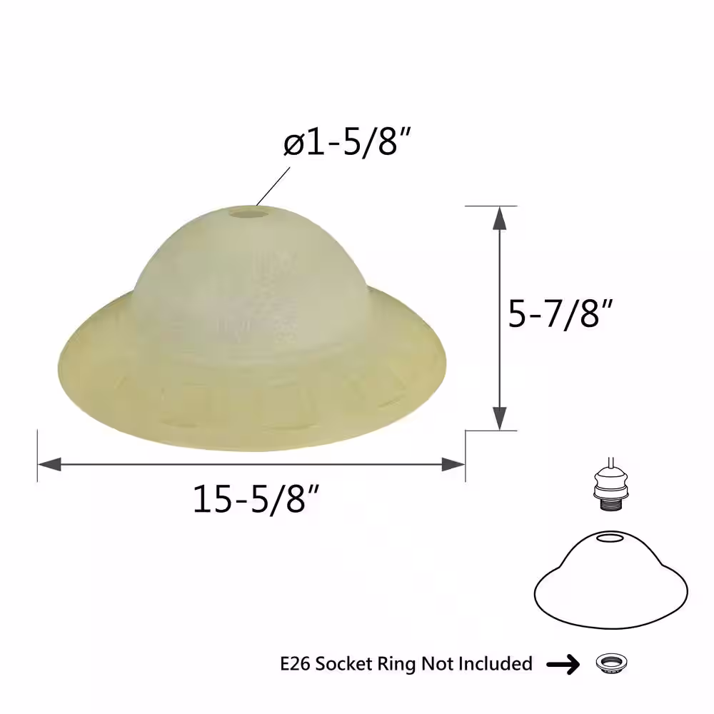 None 5-7/8 in. Amber Torchiere Replacement Glass Shade