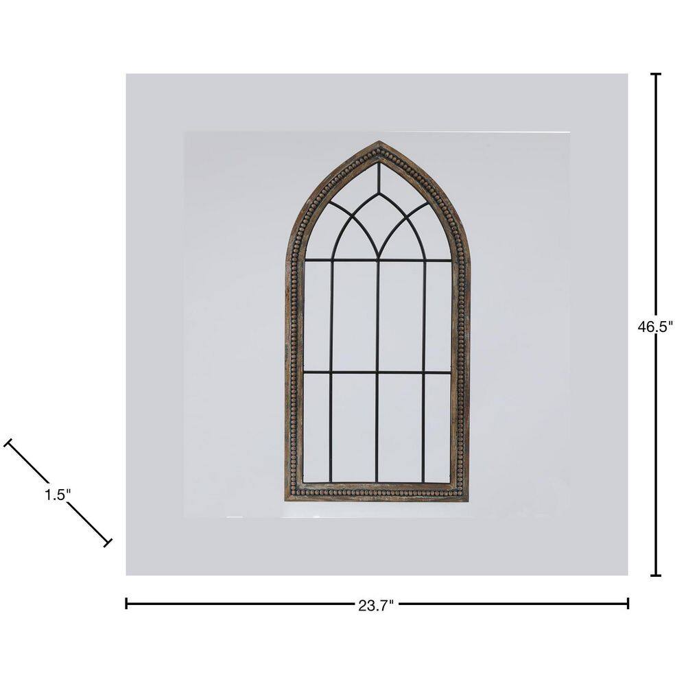 LuxenHome Wood & Metal Cathedral Wall Decor