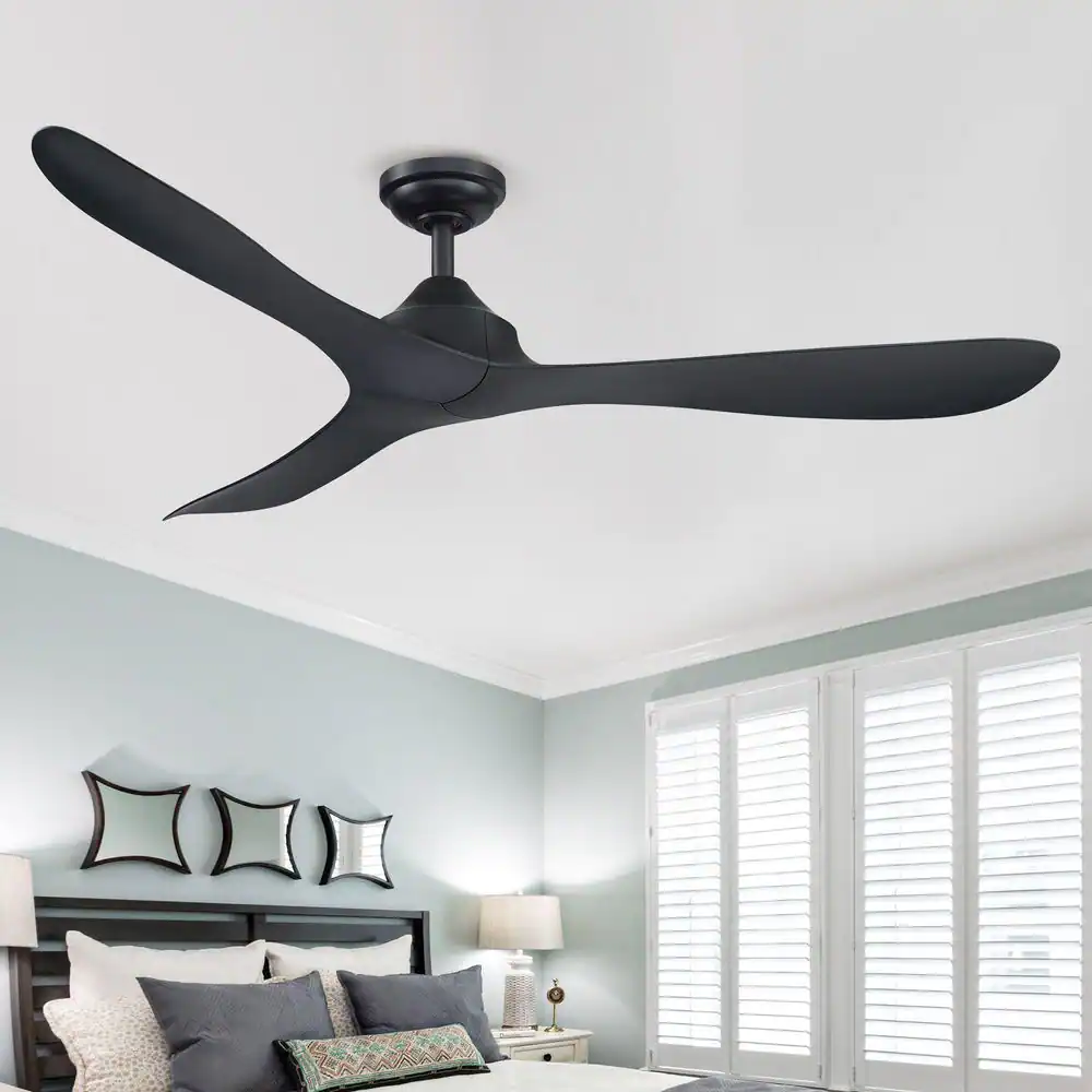 Parrot Uncle Joachim 56 in. Modern Black 3-Blade Propeller Ceiling Fan with Remote Control