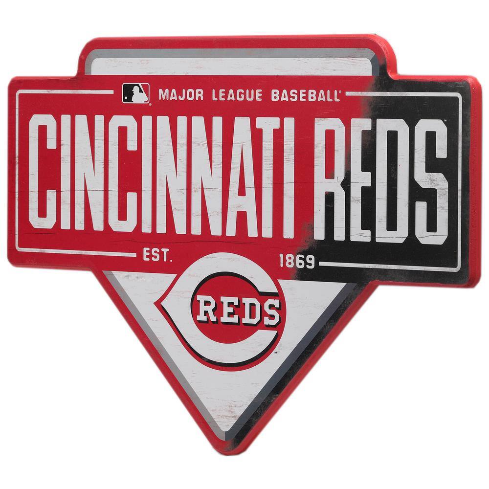 Open Road Brands Cincinnati Reds MDF Base Wooden Wall Art