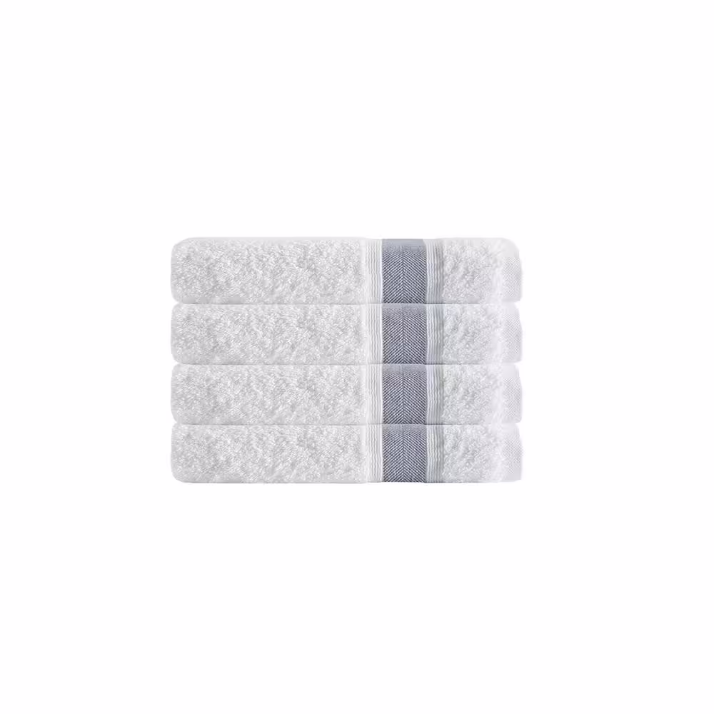 None Unique 4-Pieces Anthracite Turkish Cotton Hand Towels