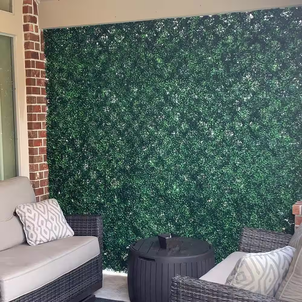 None 20 in. x 20 in. 12-Pieces Artificial Boxwood Hedge Grass Wall Panel Faux Topiary Hedge Private Screen Greenery Wall