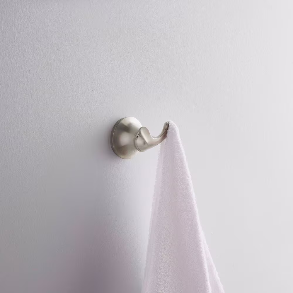 KOHLER Forte Double Sculpted Robe Hook in Vibrant Brushed Nickel