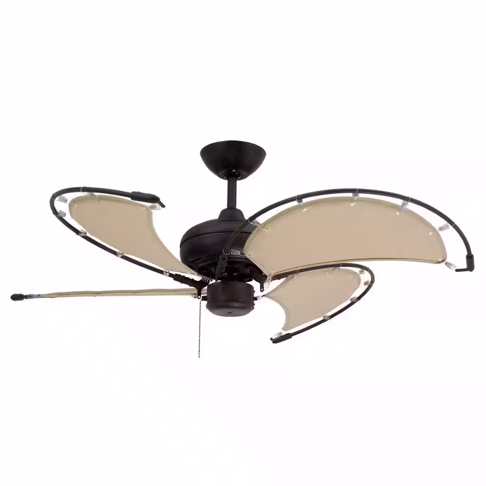 TroposAir Voyage 40 in. Indoor/Outdoor Oil Rubbed Bronze Ceiling Fan with Khaki Fabric Blades