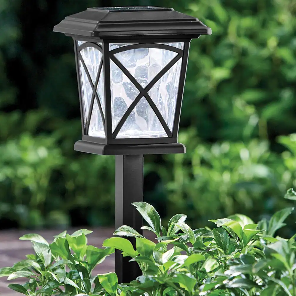 Hampton Bay 15 Lumens Matte Gunmetal Solar Outdoor Integrated LED Path Light; Weather/Water/Rust Resistant