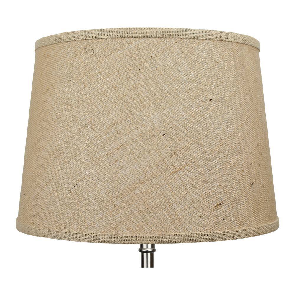FenchelShades.com 12 in. Top Diameter x 14 in. Bottom Diameter x 10 in. Burlap Natural Slant Empire Lamp Shade