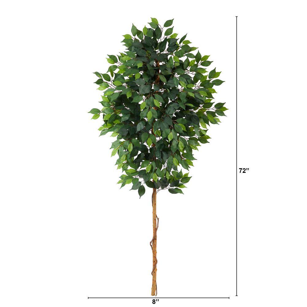 Nearly Natural 6 ft. Artificial Ficus Tree (No Pot)