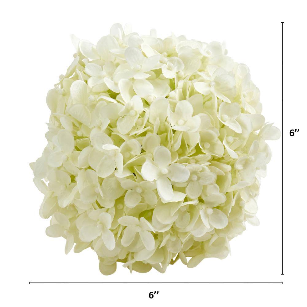 Nearly Natural 6 in. Hydrangea Artificial Ball Flower (Set of 4)